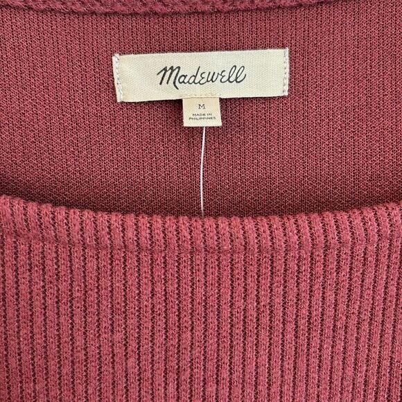 Madewell Women’s Ribbed long sleeve square neck Bodycon Mini Dress size M NWT! - Picture 6 of 8